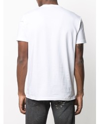 T-shirt à col rond imprimé blanc Diesel