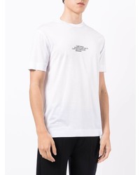 T-shirt à col rond imprimé blanc Emporio Armani