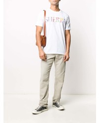 T-shirt à col rond imprimé blanc PS Paul Smith