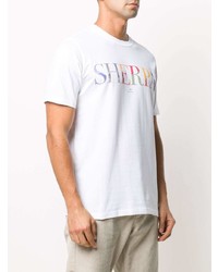 T-shirt à col rond imprimé blanc PS Paul Smith