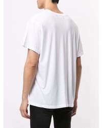 T-shirt à col rond imprimé blanc Amiri