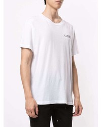 T-shirt à col rond imprimé blanc Amiri