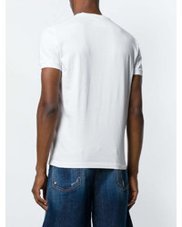 T-shirt à col rond imprimé blanc DSQUARED2