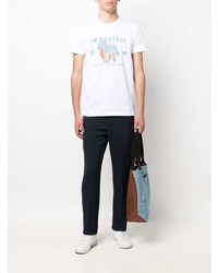 T-shirt à col rond imprimé blanc PS Paul Smith