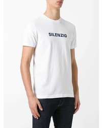 T-shirt à col rond imprimé blanc Aspesi