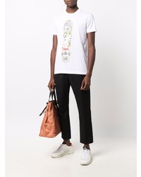 T-shirt à col rond imprimé blanc Paul Smith