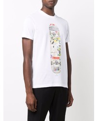 T-shirt à col rond imprimé blanc Paul Smith