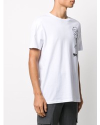 T-shirt à col rond imprimé blanc Philipp Plein