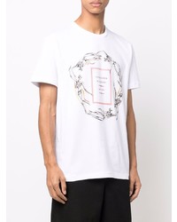 T-shirt à col rond imprimé blanc Alexander McQueen