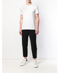 T-shirt à col rond imprimé blanc Alexander McQueen