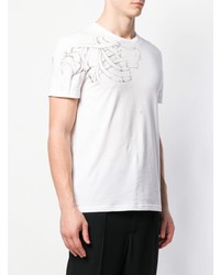 T-shirt à col rond imprimé blanc Alexander McQueen