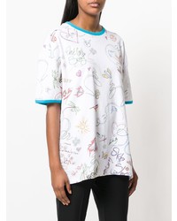 T-shirt à col rond imprimé blanc Mira Mikati
