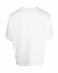 T-shirt à col rond imprimé blanc Bally