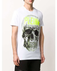 T-shirt à col rond imprimé blanc Philipp Plein