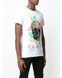 T-shirt à col rond imprimé blanc Philipp Plein