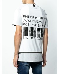 T-shirt à col rond imprimé blanc Philipp Plein