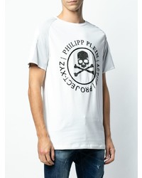 T-shirt à col rond imprimé blanc Philipp Plein