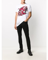 T-shirt à col rond imprimé blanc Philipp Plein