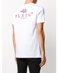 T-shirt à col rond imprimé blanc Philipp Plein