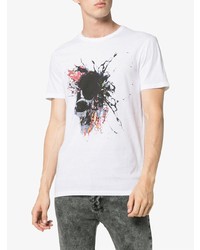 T-shirt à col rond imprimé blanc Alexander McQueen