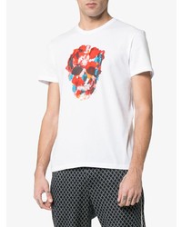 T-shirt à col rond imprimé blanc Alexander McQueen