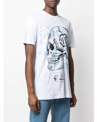 T-shirt à col rond imprimé blanc Philipp Plein