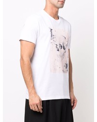 T-shirt à col rond imprimé blanc Alexander McQueen