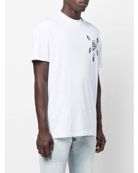 T-shirt à col rond imprimé blanc Philipp Plein