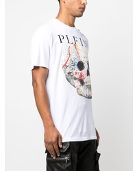 T-shirt à col rond imprimé blanc Philipp Plein