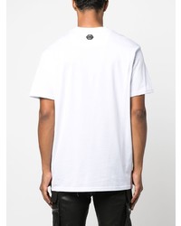 T-shirt à col rond imprimé blanc Philipp Plein