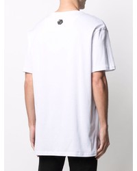 T-shirt à col rond imprimé blanc Philipp Plein