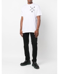 T-shirt à col rond imprimé blanc Philipp Plein