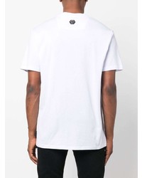 T-shirt à col rond imprimé blanc Philipp Plein