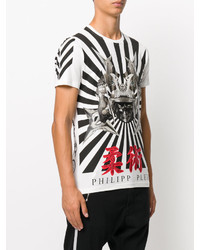 T-shirt à col rond imprimé blanc Philipp Plein