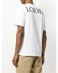 T-shirt à col rond imprimé blanc Loewe