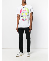 T-shirt à col rond imprimé blanc Philipp Plein