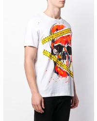 T-shirt à col rond imprimé blanc Philipp Plein