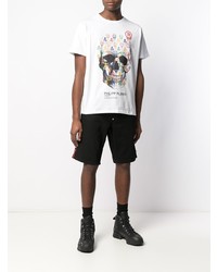 T-shirt à col rond imprimé blanc Philipp Plein