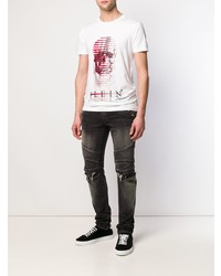 T-shirt à col rond imprimé blanc Philipp Plein