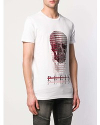 T-shirt à col rond imprimé blanc Philipp Plein