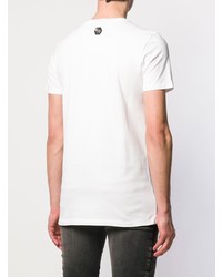 T-shirt à col rond imprimé blanc Philipp Plein