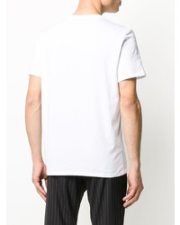 T-shirt à col rond imprimé blanc Just Cavalli