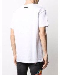 T-shirt à col rond imprimé blanc Philipp Plein