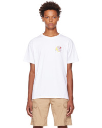 T-shirt à col rond imprimé blanc Sky High Farm Workwear