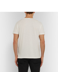 T-shirt à col rond imprimé blanc Saint Laurent