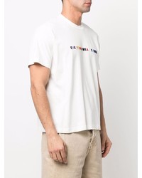 T-shirt à col rond imprimé blanc Sunnei