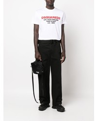 T-shirt à col rond imprimé blanc DSQUARED2