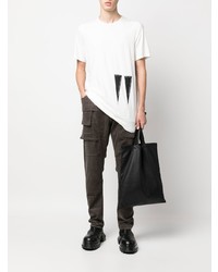 T-shirt à col rond imprimé blanc Rick Owens DRKSHDW