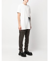 T-shirt à col rond imprimé blanc Rick Owens DRKSHDW