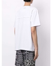 T-shirt à col rond imprimé blanc Sacai